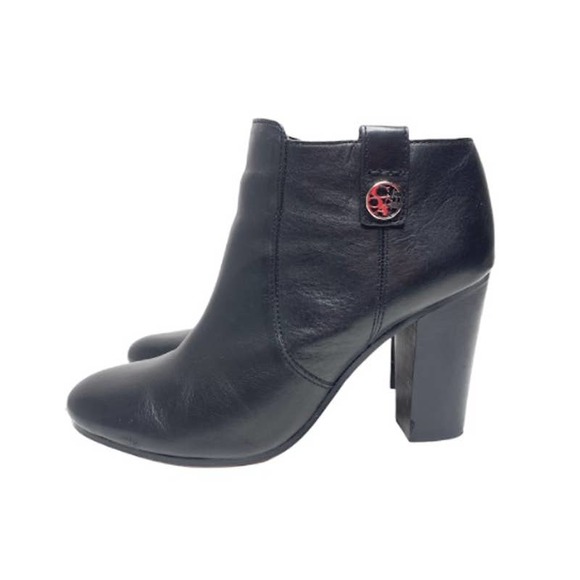 Coach Shoes - Coach Tavi Black Leather Heeled Ankle Boots Shoes Womens Leather Size US 9B